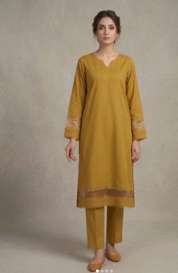 Golden Haze Elegance — mustard kurta set by Elique by MS